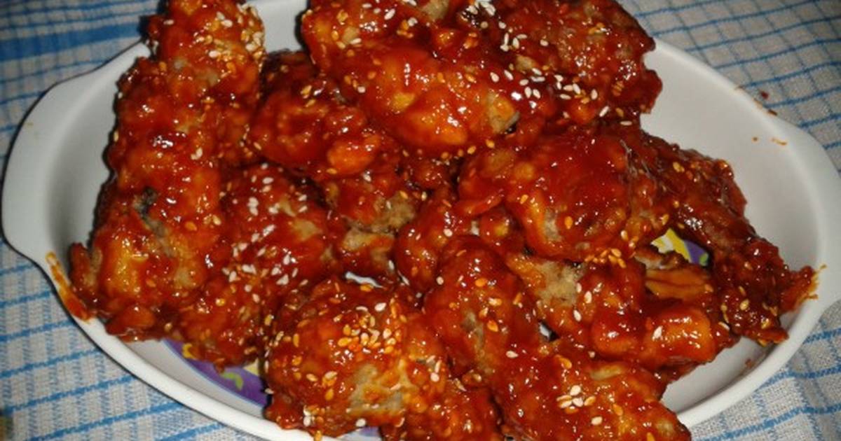 Korean Spicy Fried Chicken (Yangnyeom-tongdak) Recipe by MD Adam - Cookpad